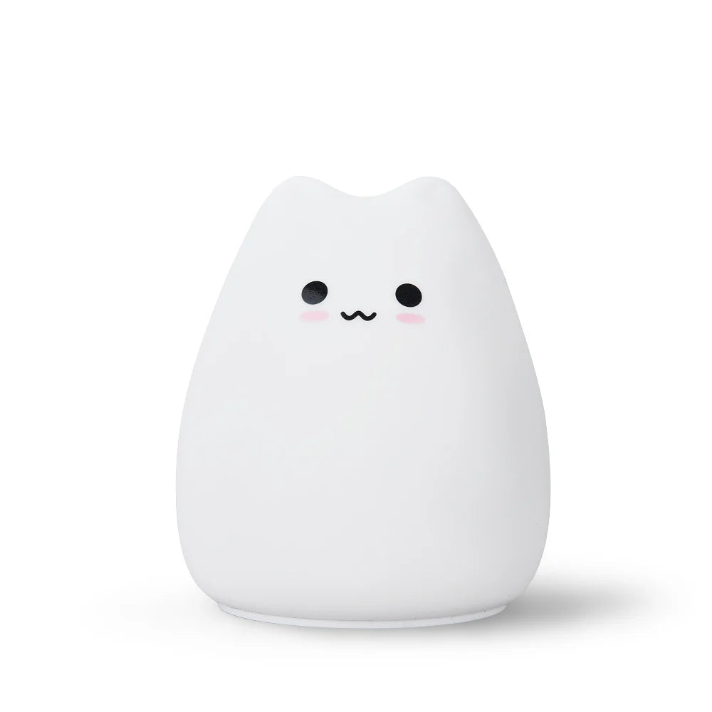 Mini Popular Cat Baby Night Lamp 7-color Pat Touch Color-changing Eye Protection Bedroom Bedside Night Light