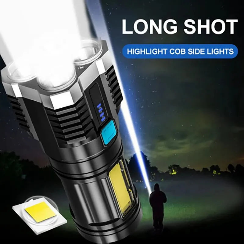 High Power Led Camping Torch Rechargeable Flashlights Portable Light