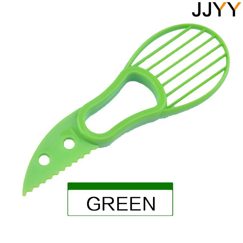 JJYY 3 In 1 Avocado Slicer Shea Corer Butter Fruit Peeler Cutter Pulp Separator Plastic