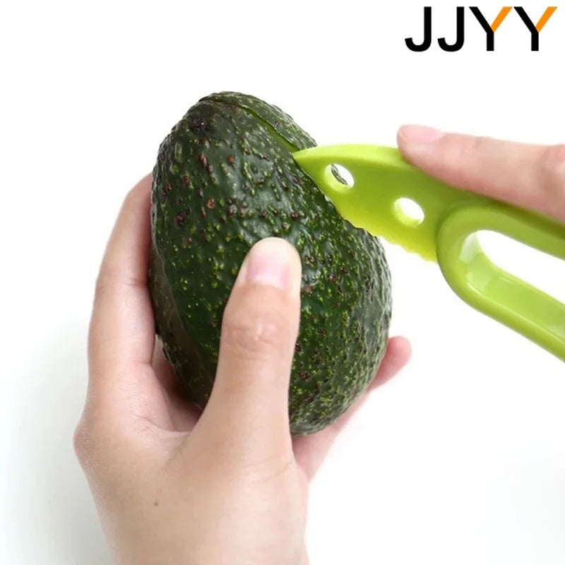 JJYY 3 In 1 Avocado Slicer Shea Corer Butter Fruit Peeler Cutter Pulp Separator Plastic