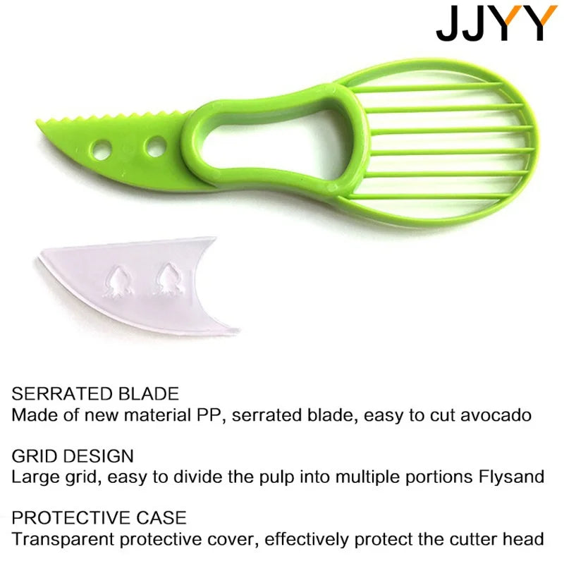 JJYY 3 In 1 Avocado Slicer Shea Corer Butter Fruit Peeler Cutter Pulp Separator Plastic