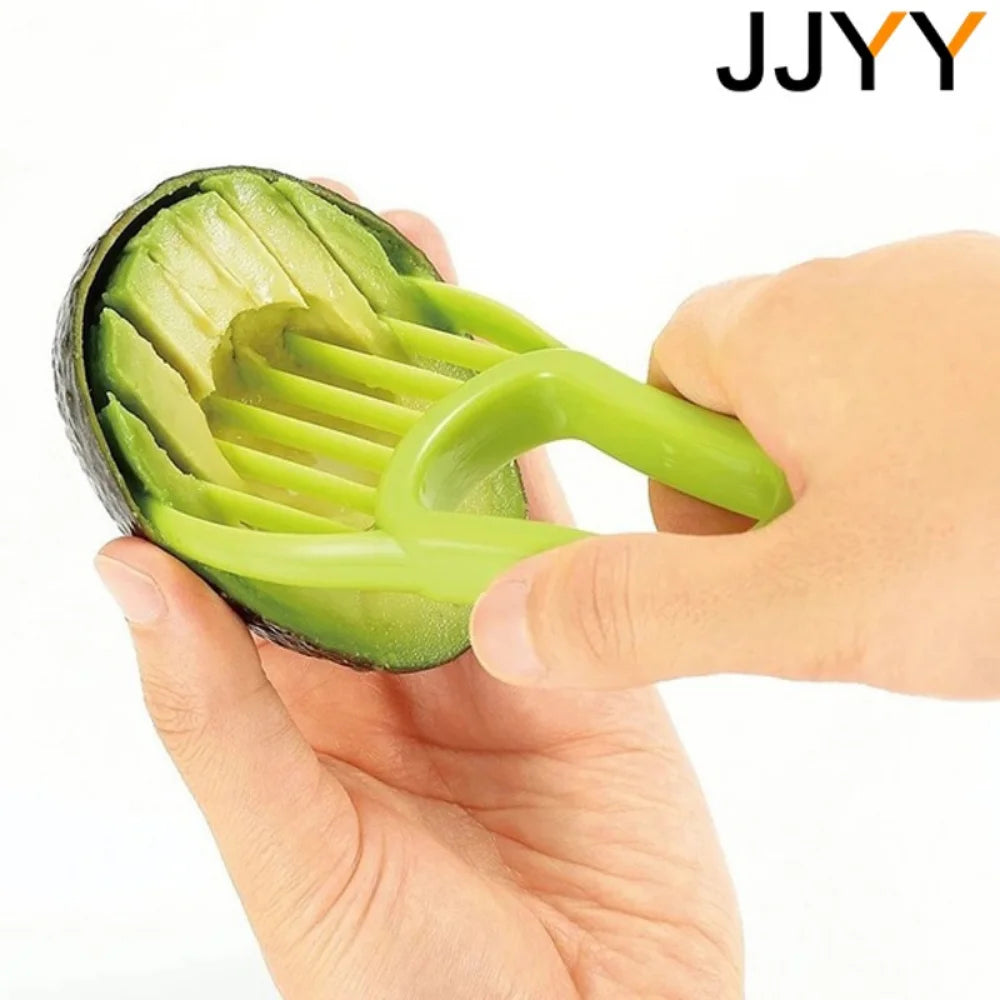 JJYY 3 In 1 Avocado Slicer Shea Corer Butter Fruit Peeler Cutter Pulp Separator Plastic