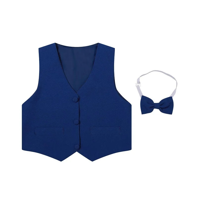 Baby Boy Formal Clothes Set Jacket+Shirt+Vest+Bowtie+Pant 5PCS Infant Toddler Child Clothes Suit Blazer Jacket Clothes 0-2Y