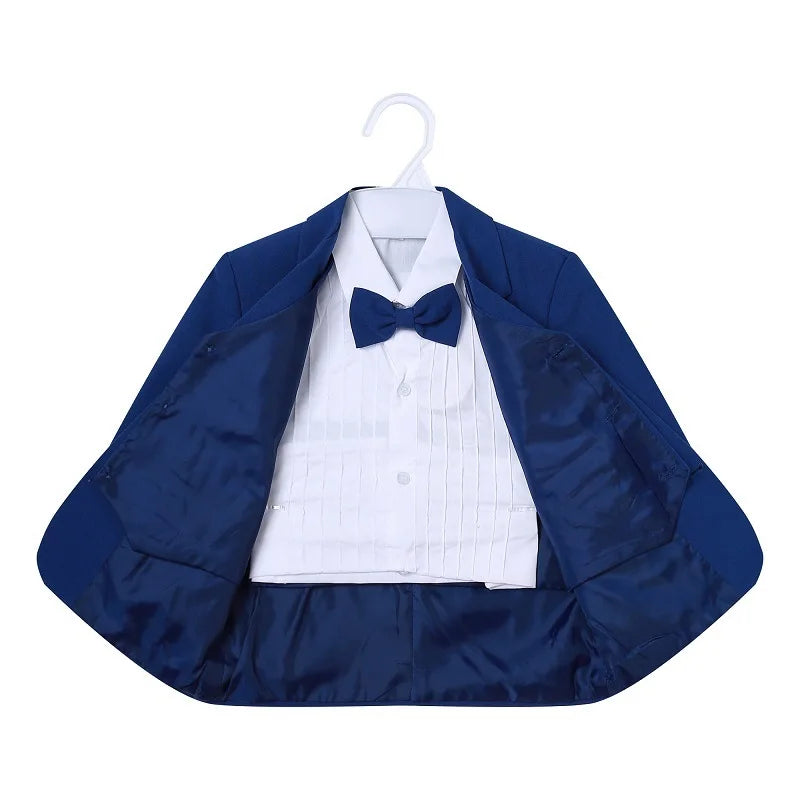Baby Boy Formal Clothes Set Jacket+Shirt+Vest+Bowtie+Pant 5PCS Infant Toddler Child Clothes Suit Blazer Jacket Clothes 0-2Y