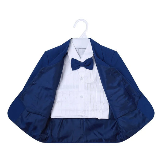 Baby Boy Formal Clothes Set Jacket+Shirt+Vest+Bowtie+Pant 5PCS Infant Toddler Child Clothes Suit Blazer Jacket Clothes 0-2Y