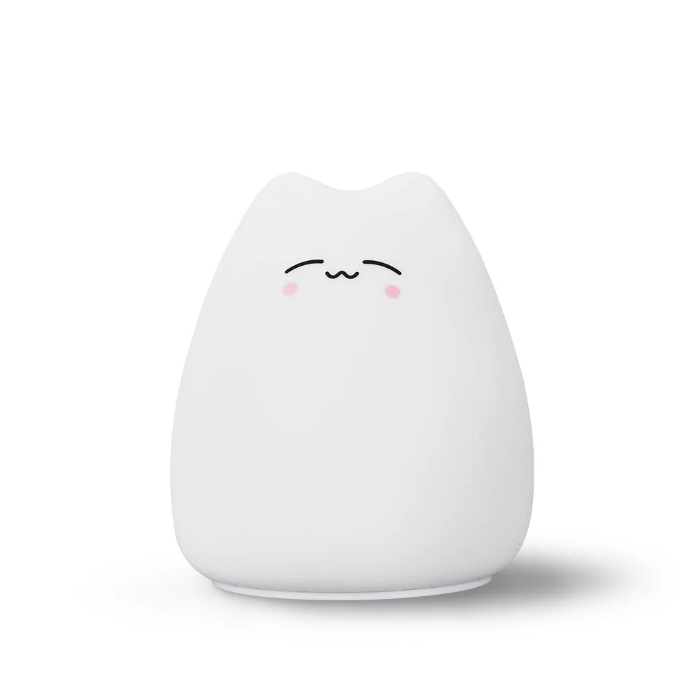 Mini Popular Cat Baby Night Lamp 7-color Pat Touch Color-changing Eye Protection Bedroom Bedside Night Light