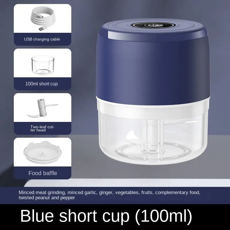 Electric Food Chopper Garlic Crusher Meat Grinder Mini Garlic Press Vegetable Chopper Masher Machine USB