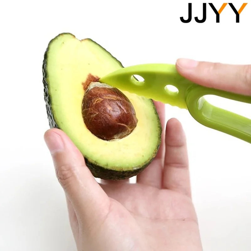 JJYY 3 In 1 Avocado Slicer Shea Corer Butter Fruit Peeler Cutter Pulp Separator Plastic