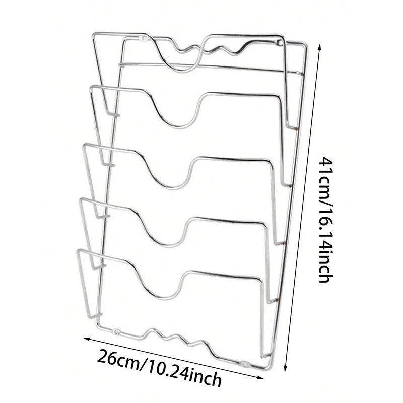 Stainless Steel Pot Lid Shelf Kitchen Organizer Pan Cover
