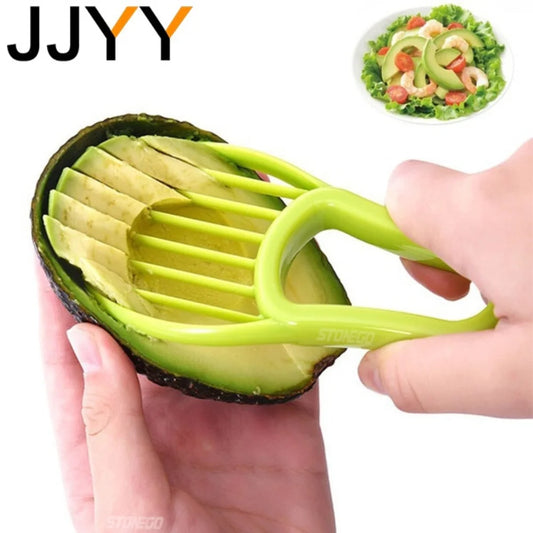 JJYY 3 In 1 Avocado Slicer Shea Corer Butter Fruit Peeler Cutter Pulp Separator Plastic