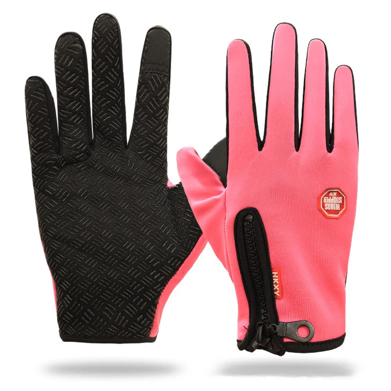WinterThermal Cycling Gloves Bicycle Warm Touchscreen Full Finger Glove Waterproof Outdoor Bike Skiing Fishing Motorcycle Riding