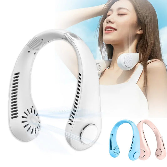 Mini Neck Mounted Fan USB Rechargeable Air Cooler 3 Speed Mini Summer Fan