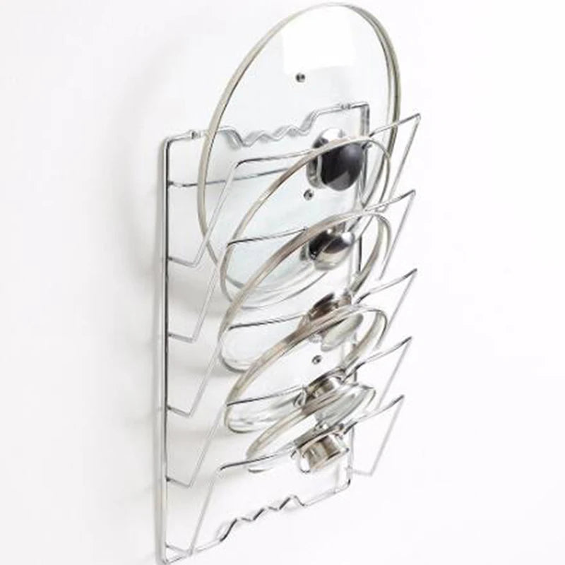 Stainless Steel Pot Lid Shelf Kitchen Organizer Pan Cover