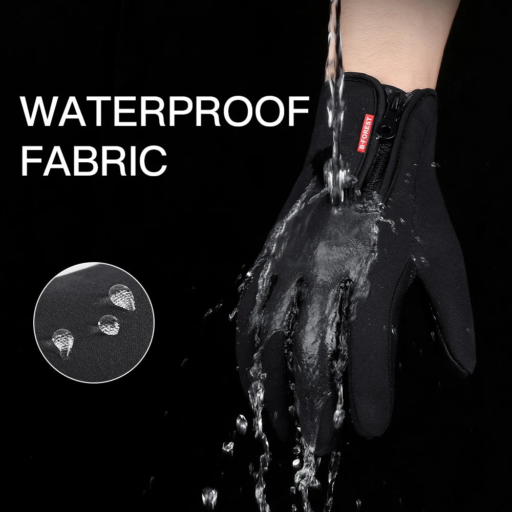 WinterThermal Cycling Gloves Bicycle Warm Touchscreen Full Finger Glove Waterproof Outdoor Bike Skiing Fishing Motorcycle Riding