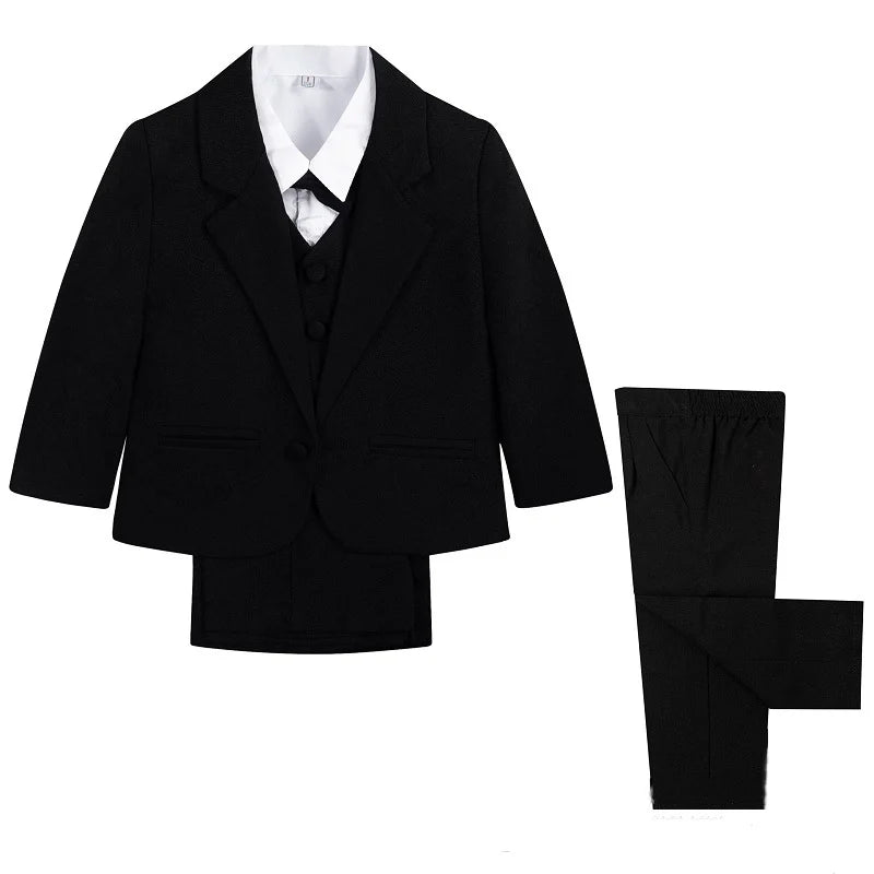 Baby Boy Formal Clothes Set Jacket+Shirt+Vest+Bowtie+Pant 5PCS Infant Toddler Child Clothes Suit Blazer Jacket Clothes 0-2Y