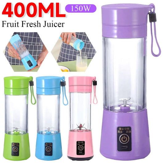 400ml Portable Juicer Cup Electric Glass Blender Mixer USB Charging Kitchen Automatic Fresh Fruit Juicer