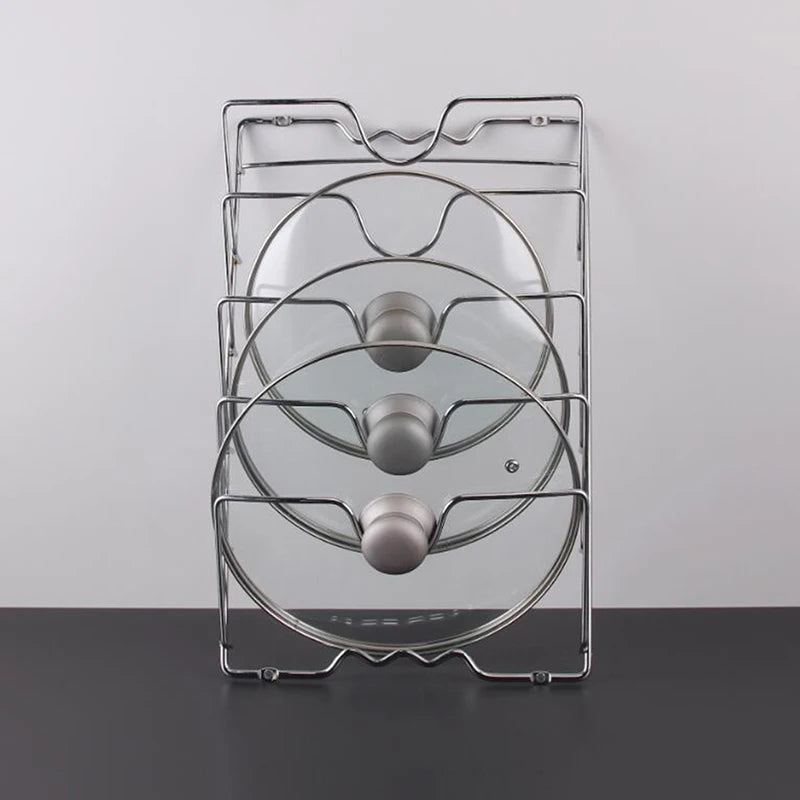 Stainless Steel Pot Lid Shelf Kitchen Organizer Pan Cover